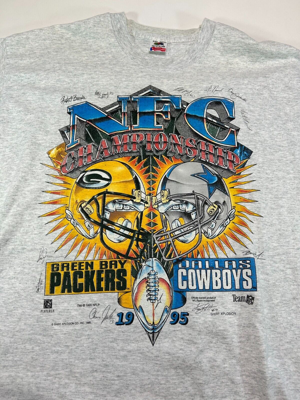 Vintage 1995 Packers Vs Cowboys NFL NFC Championship Football T-Shirt Size 2XL