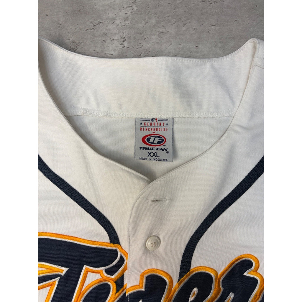 Vintage Detroit Tigers MLB Stitched Tailsweep Spellout Baseball Jersey Size 2XL