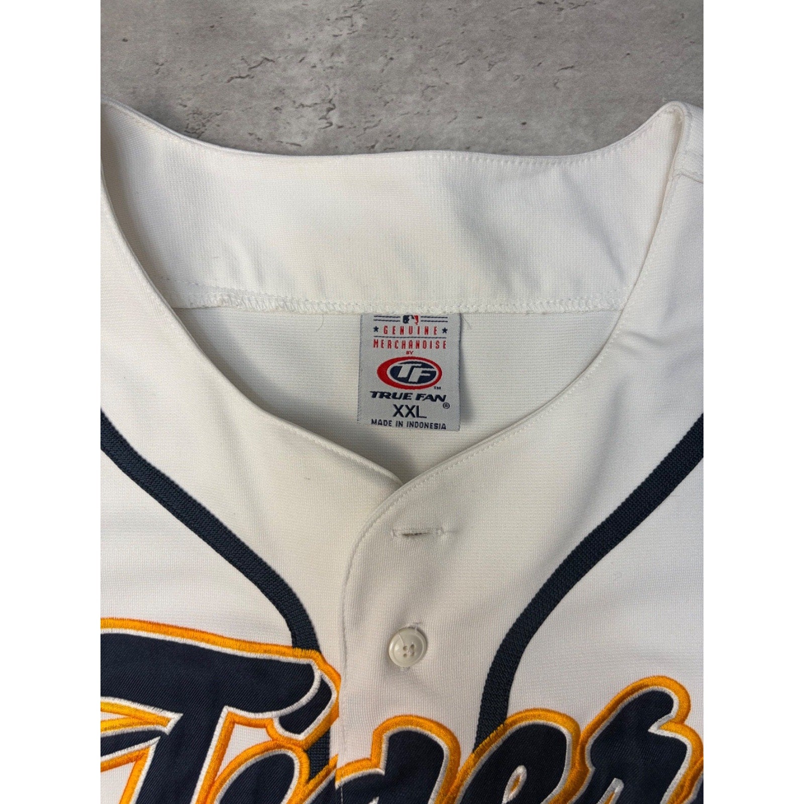 Vintage Detroit Tigers MLB Stitched Tailsweep Spellout Baseball Jersey Size 2XL