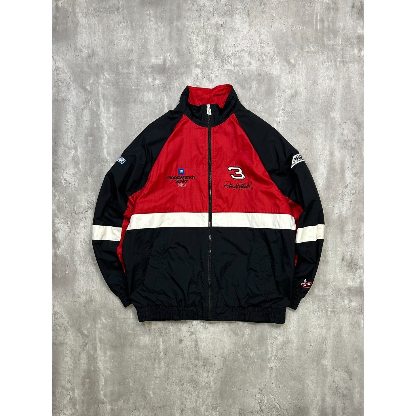 Vintage 90s Dale Earnhardt #3 Nascar Racing Nylon Full Zip Jacket Size Medium