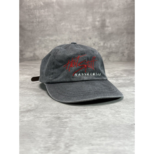 Vintage 90s Hasselblad Hot Stuff Embroidered Spellout Camera Strapback Hat OSFA