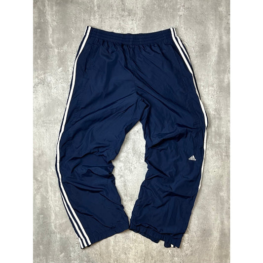Vintage 2000s Adidas Three Stripes Athletic Nylon Track Pants Size Large Blue