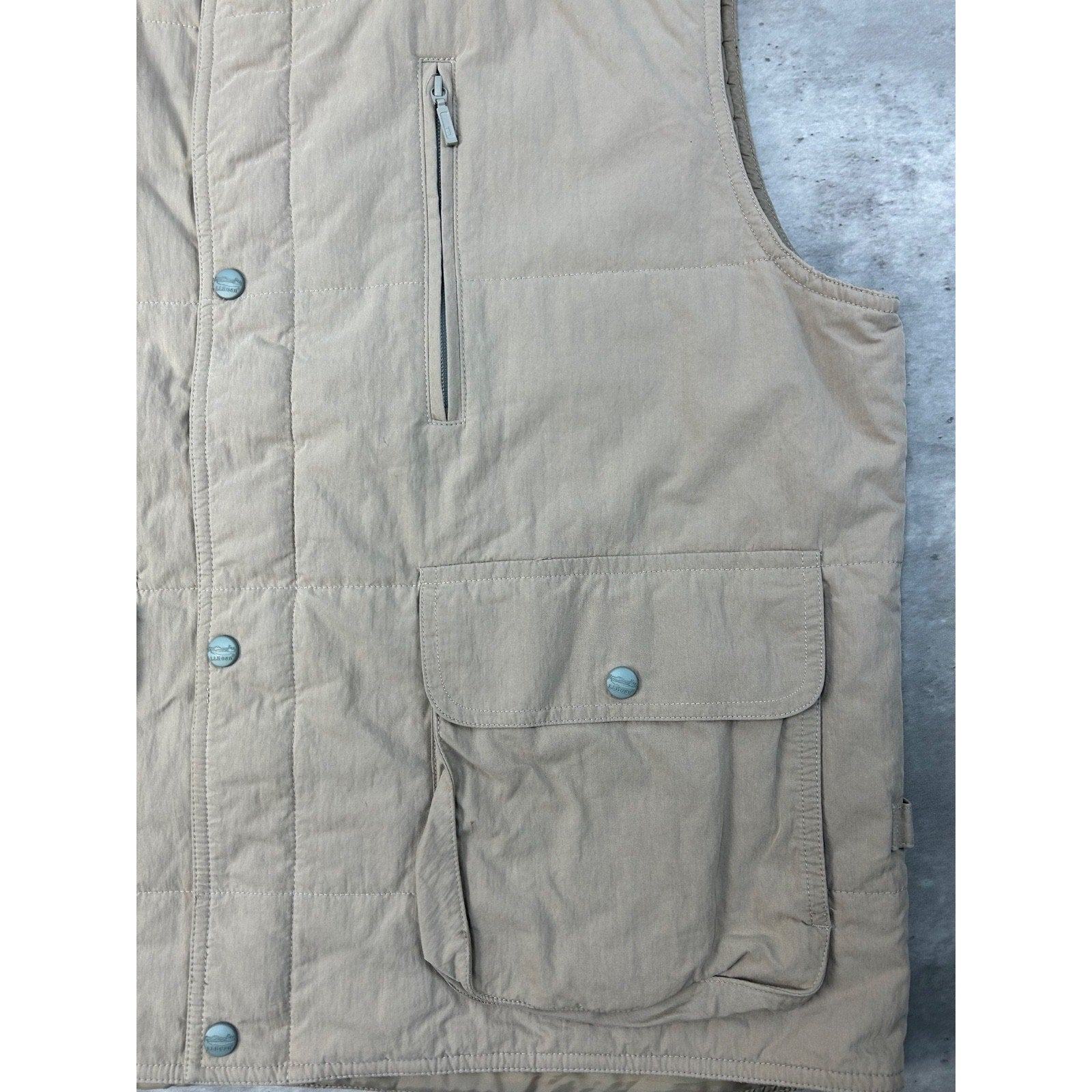 Vintage 90s L.L. Bean Insulated Full Zip Nylon Vest Size Large