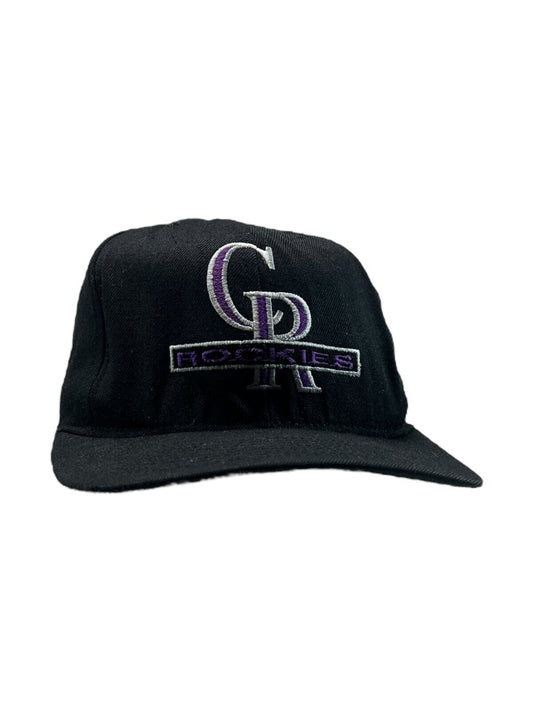 Vintage 90s Colorado Rockies MLB Embroidered Logo Nutmeg Snapback Hat OSFA