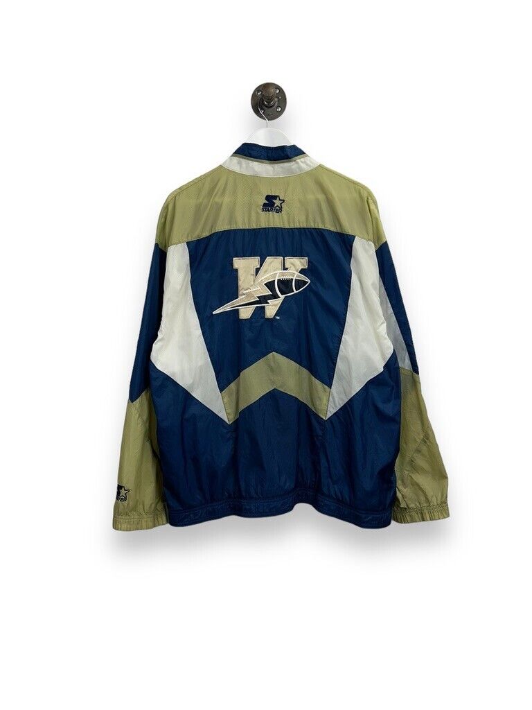 Vintage 90s Winnipeg Blue Bombers CFL Football Full Zip Starter Jacket Size L