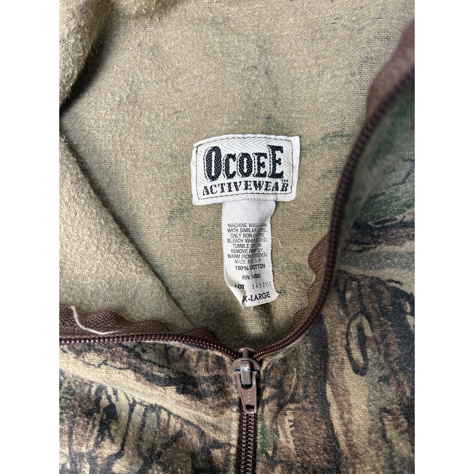 Vintage 90s Ocoee Realtree Camo Full Zip Hunting Bomber Jacket Size 2XL