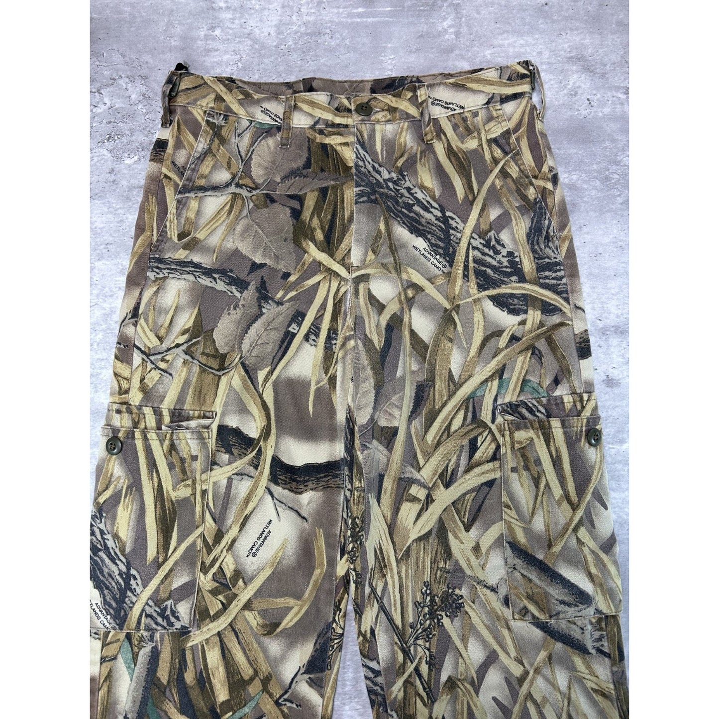 Vintage Advantage Wetlands Camo Utility Cargo Hunting Pants Size Small