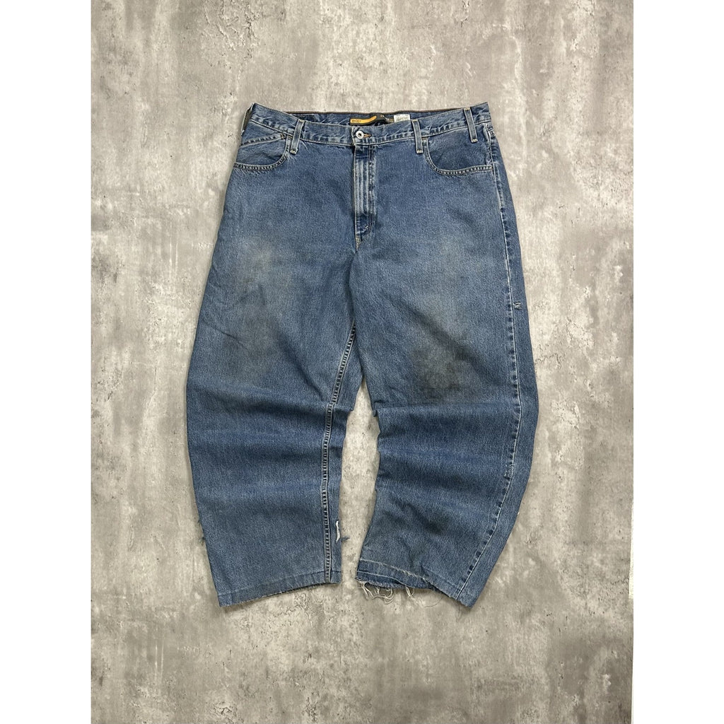 Vintage Y2K Levis Silver Tab Baggy Fit Medium Wash Denim Pants Size 39