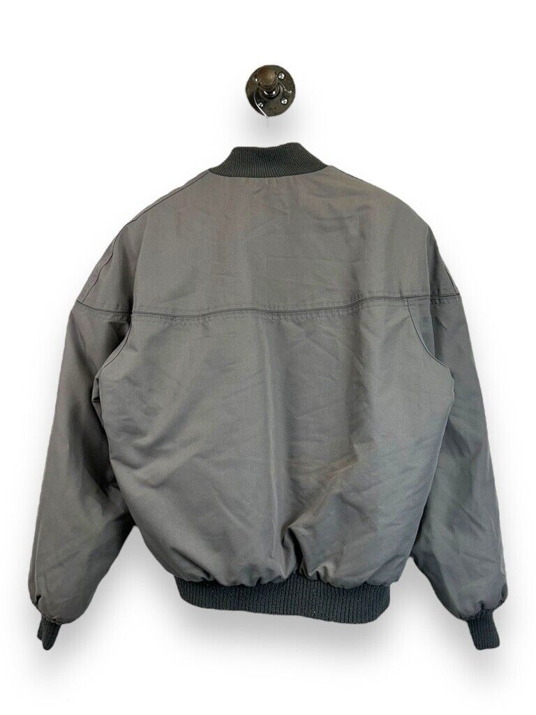 Vintage 80s/90s Insulated Full Zip Bomber Jacket Size Large Gray