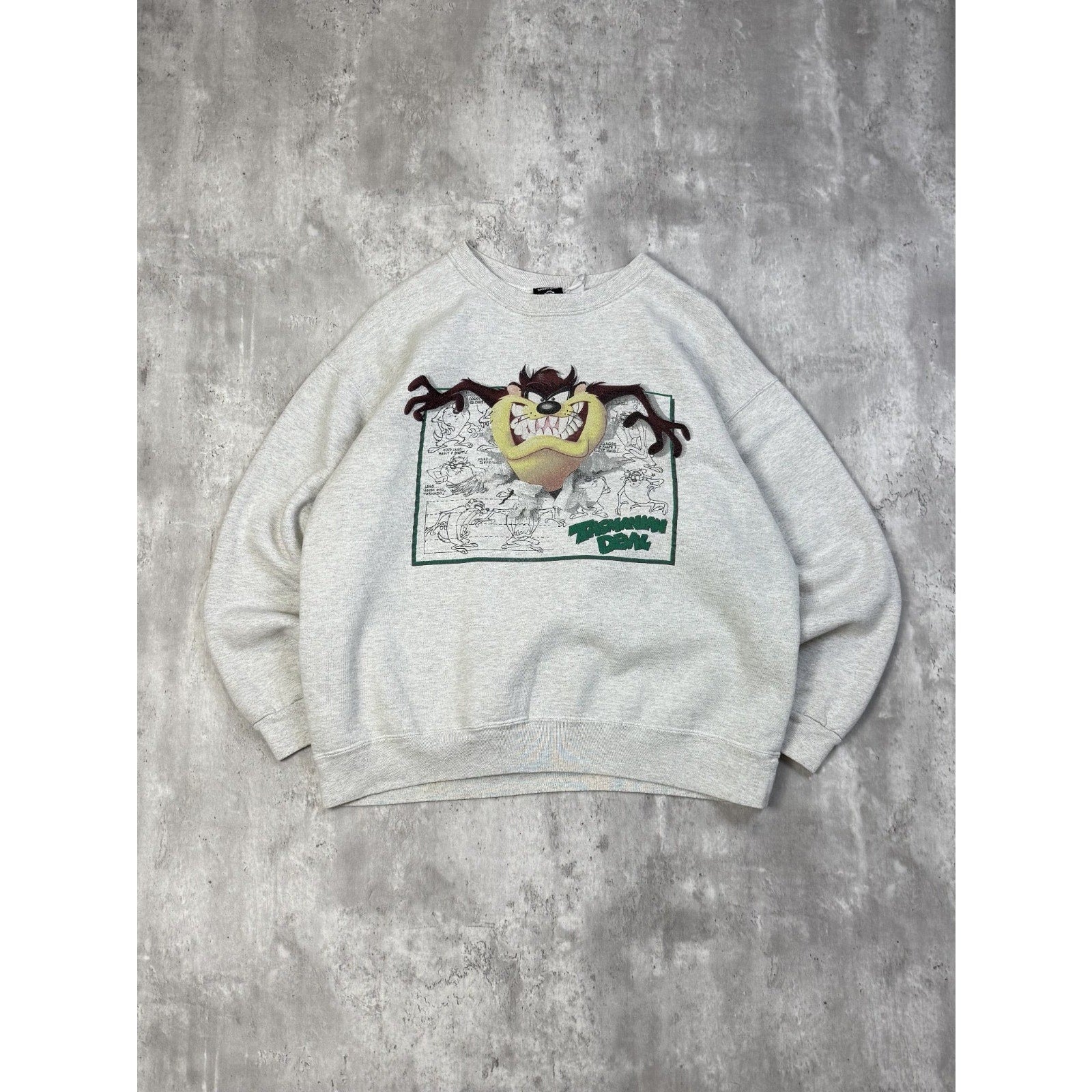 Vintage 1995 Looney Tunes Taz Cartoon Character Graphic Sweatshirt Size Large