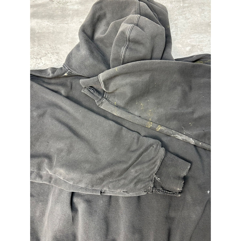 Vintage Harley Davidson Distressed Embroidered Logo Hooded Sweatshirt Size Large