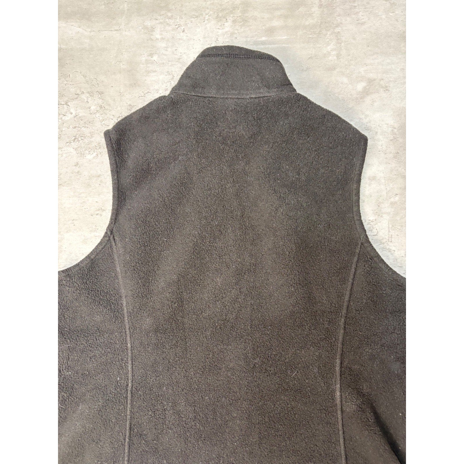 Vintage Womens Patagonia Embroidered Patch Full Zip Fleece Black Vest Sz Medium