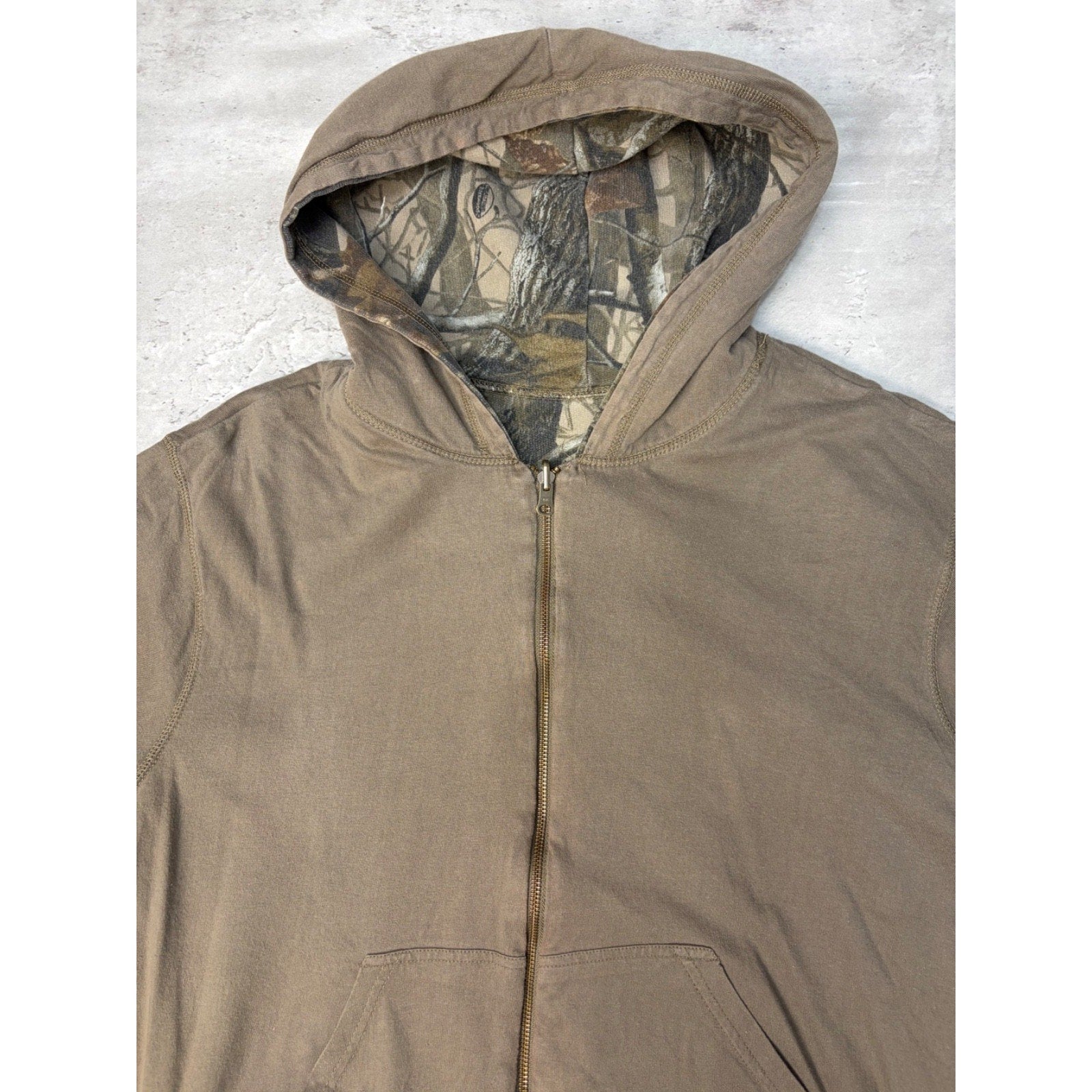 Vintage Outfitters Ridge Realtree Hardwoods Reversible Hooded Sweatshirt Size XL