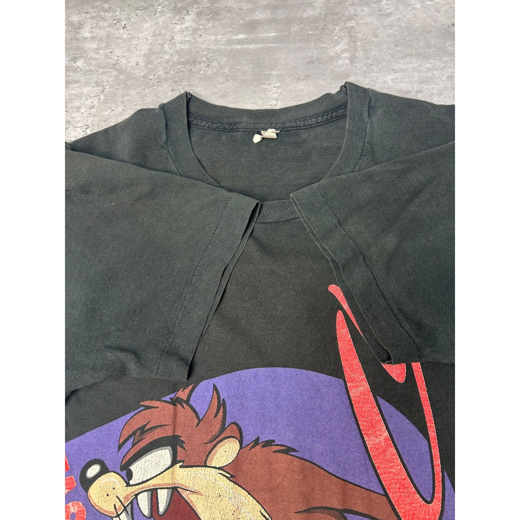 Vintage 1993 Looney Tunes Taz Cartoon Graphic Tv Show Promo T-Shirt Size Large