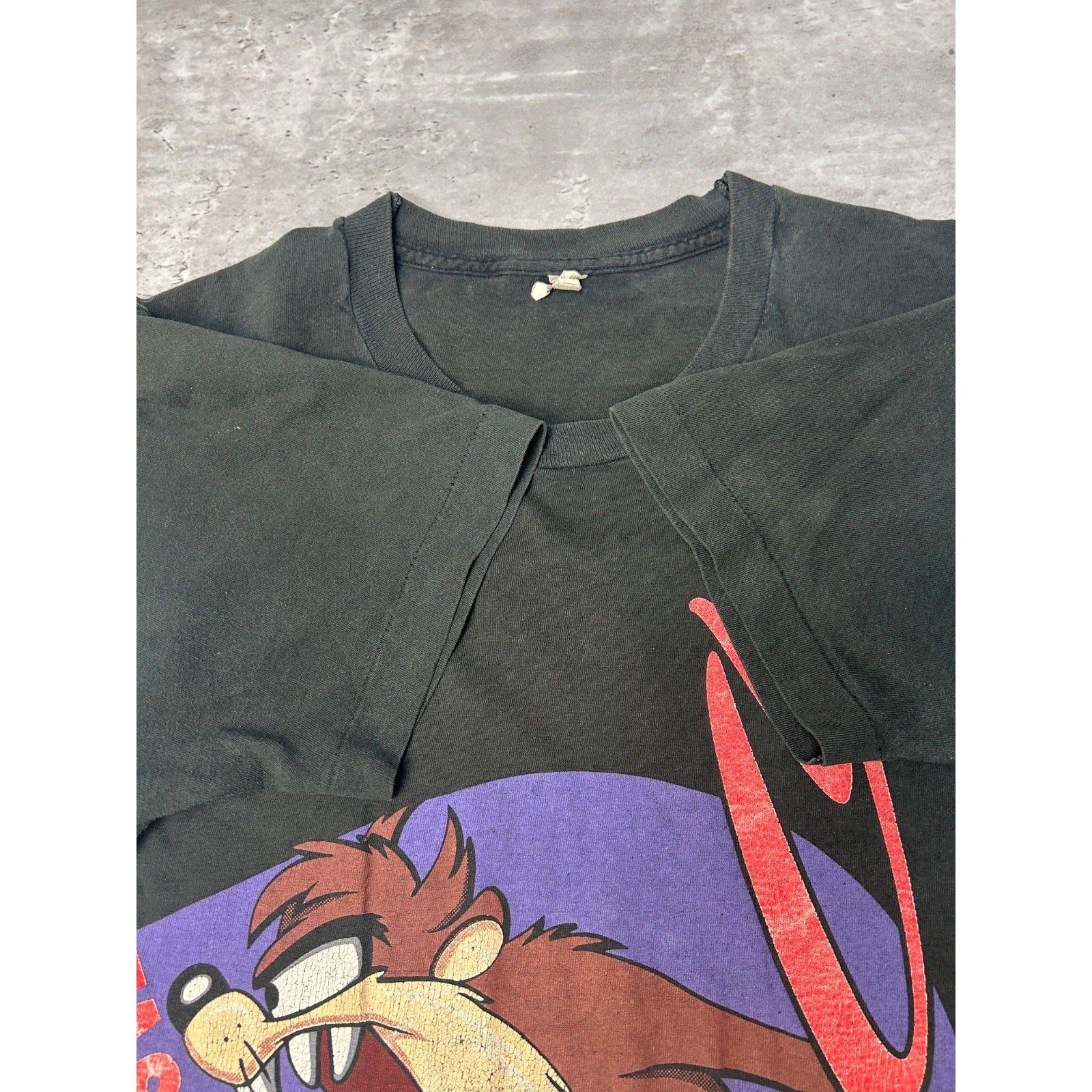 Vintage 1993 Looney Tunes Taz Cartoon Graphic Tv Show Promo T-Shirt Size Large