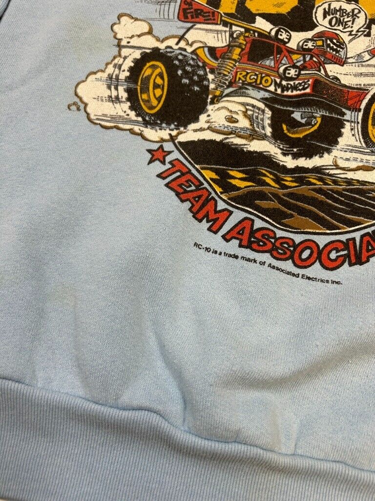 Vintage 1987 RC10 Team Associated Buggy Gold Pan Racing Sweatshirt Size Small 80s