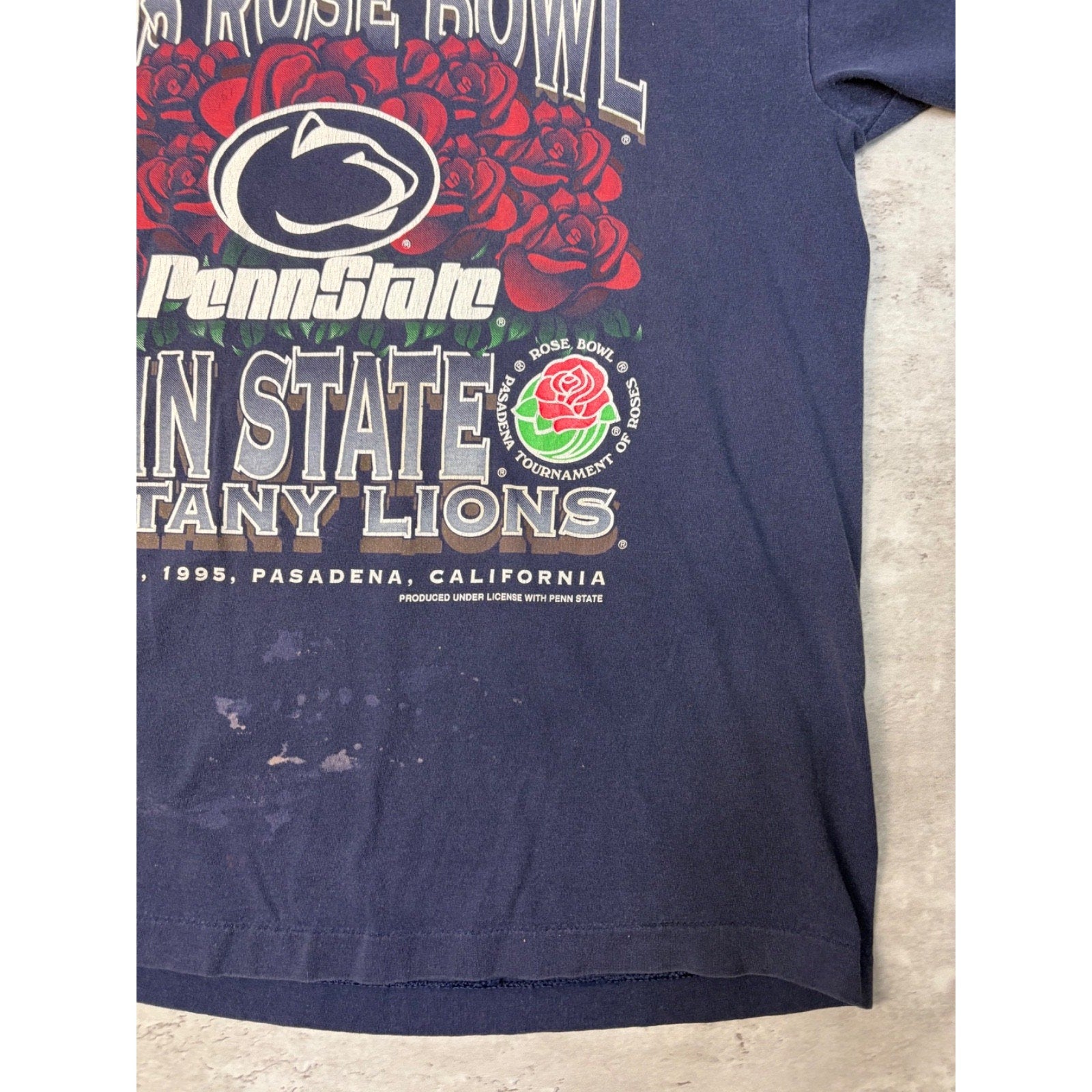 Vintage 1995 Penn State Nittany Lions NCAA Rose Bowl T-Shirt Size Large