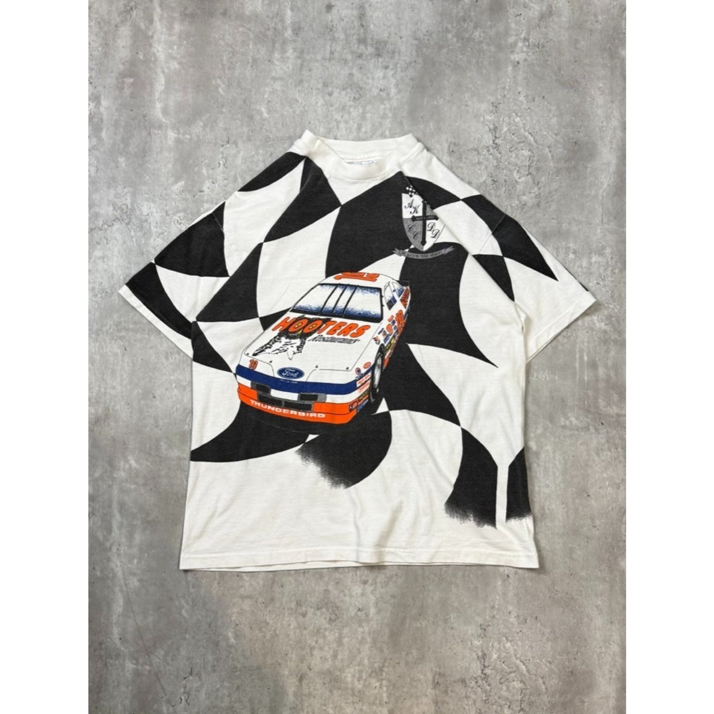 Vintage Loy Allen Jr #19 Hooters Racing Nascar All Over Print T-Shirt Size Large