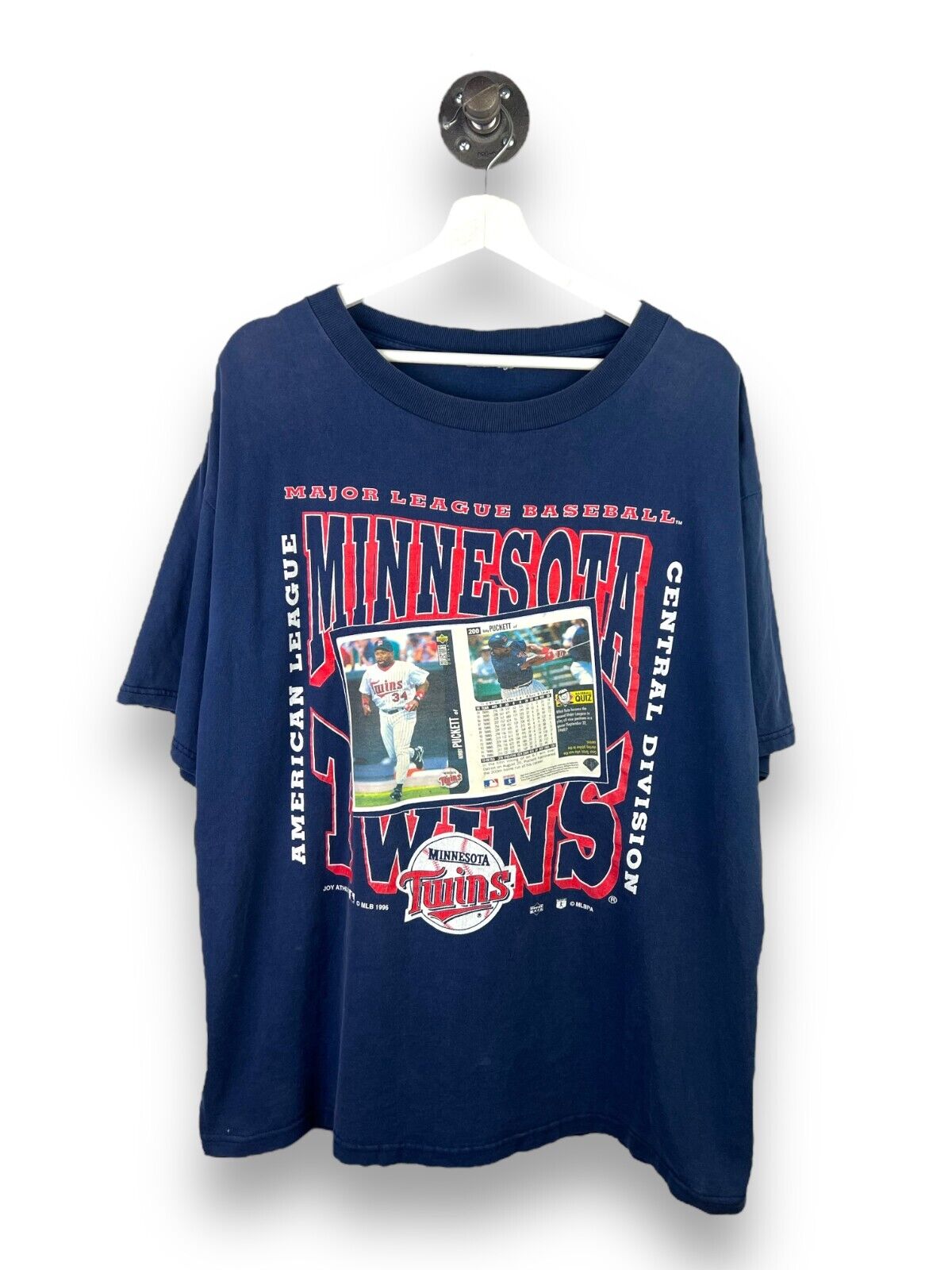 Vintage 1996 Kirby Puckett Minnesota Twins MLB Card Graphic T-Shirt Size XL 90s