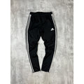 Vintage Adidas Three Stripes Embroidered Nylon Track Pants Size Medium Black