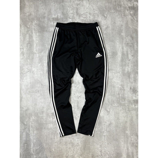 Vintage Adidas Three Stripes Embroidered Nylon Track Pants Size Medium Black