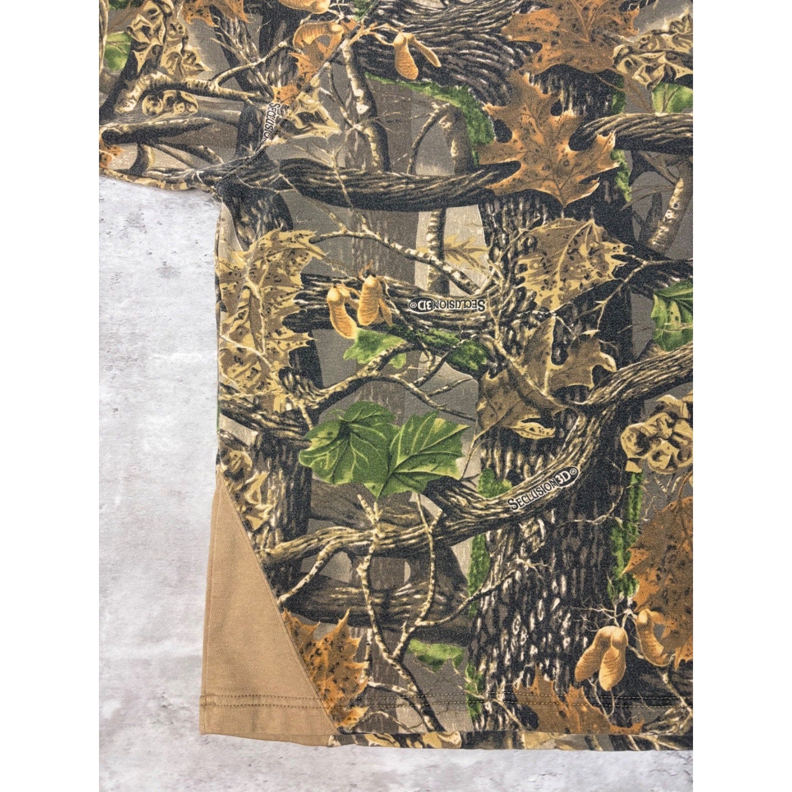 Vintage Cabela's Seclusion 3D Camo 1/4 Zip Mockneck Sweatshirt Size 2XL