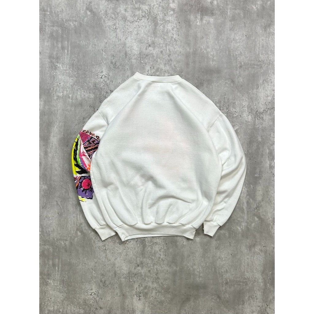 Vintage 80s/90s Surfing Art Graphic Crewneck Sweatshirt Size Small