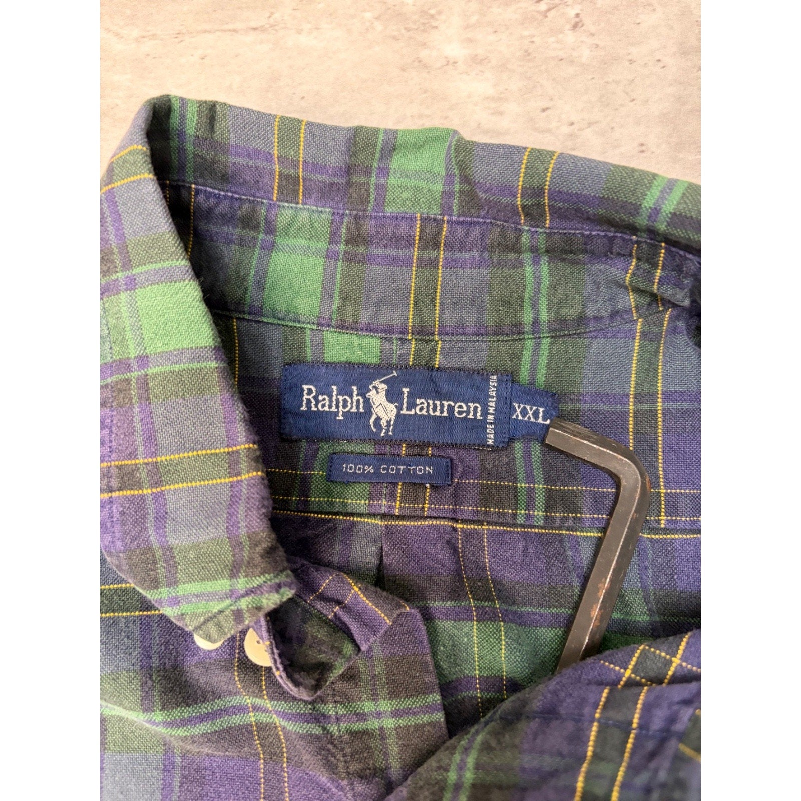 Vintage Polo Ralph Lauren Tonal Embroidered Pony Button Up Shirt Size 2XL