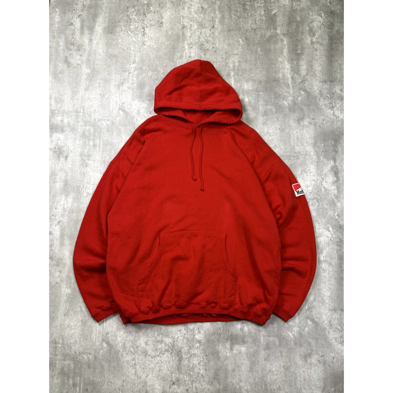Vintage 90s Marlboro Adventure Team Sleeve Patch Hooded Sweatshirt Size XL