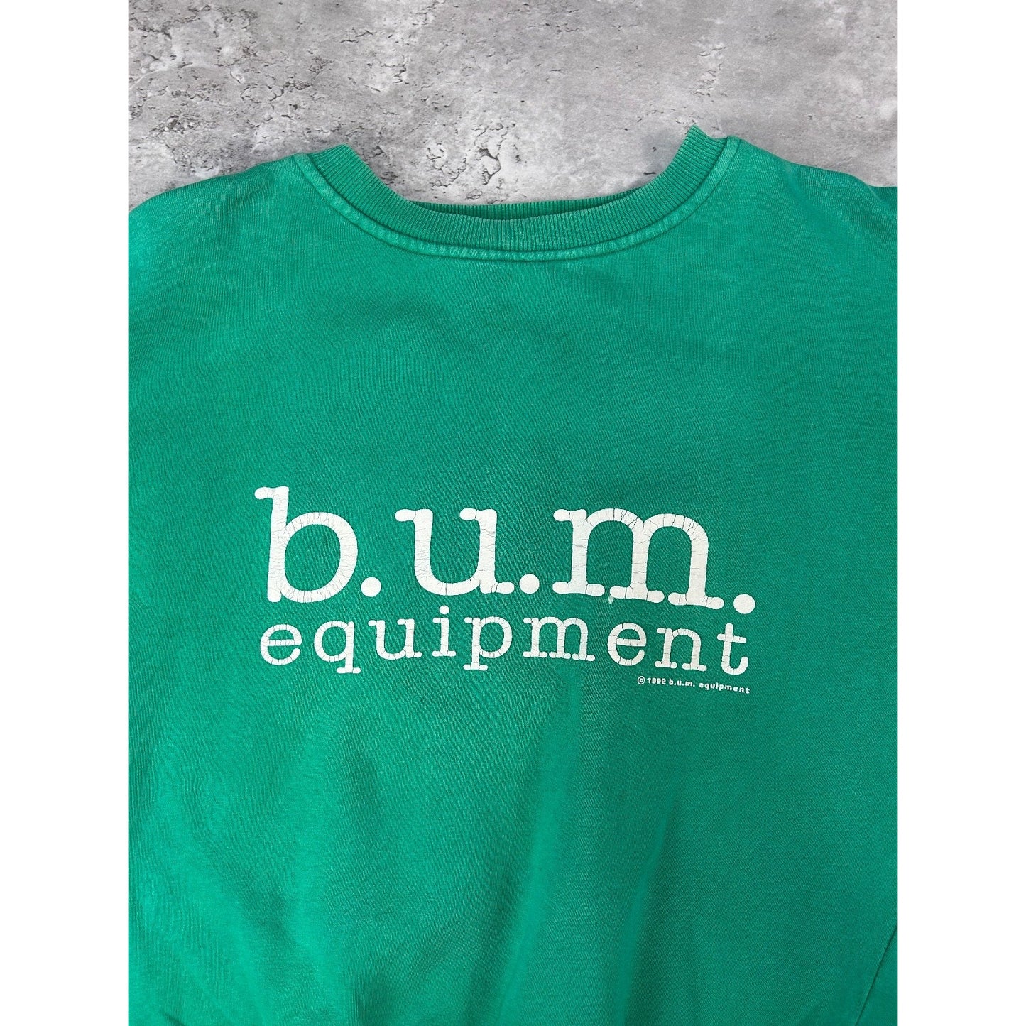 Vintage 90s B.U.M Equipment Graphic Spellout Crewneck Sweatshirt Size Medium