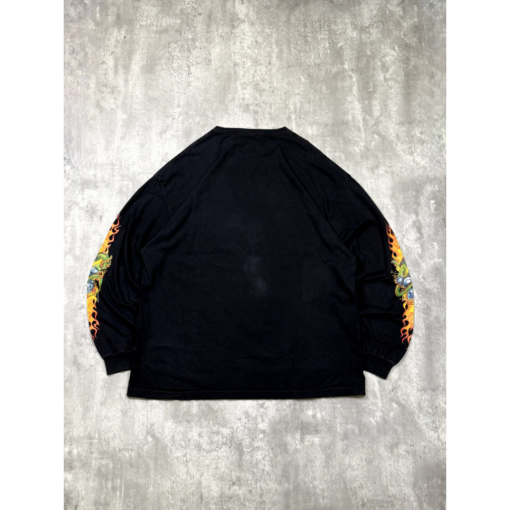 Vintage 2004 Dragon Engine Sleeve Graphic Long Sleeve T-Shirt Size 3XL