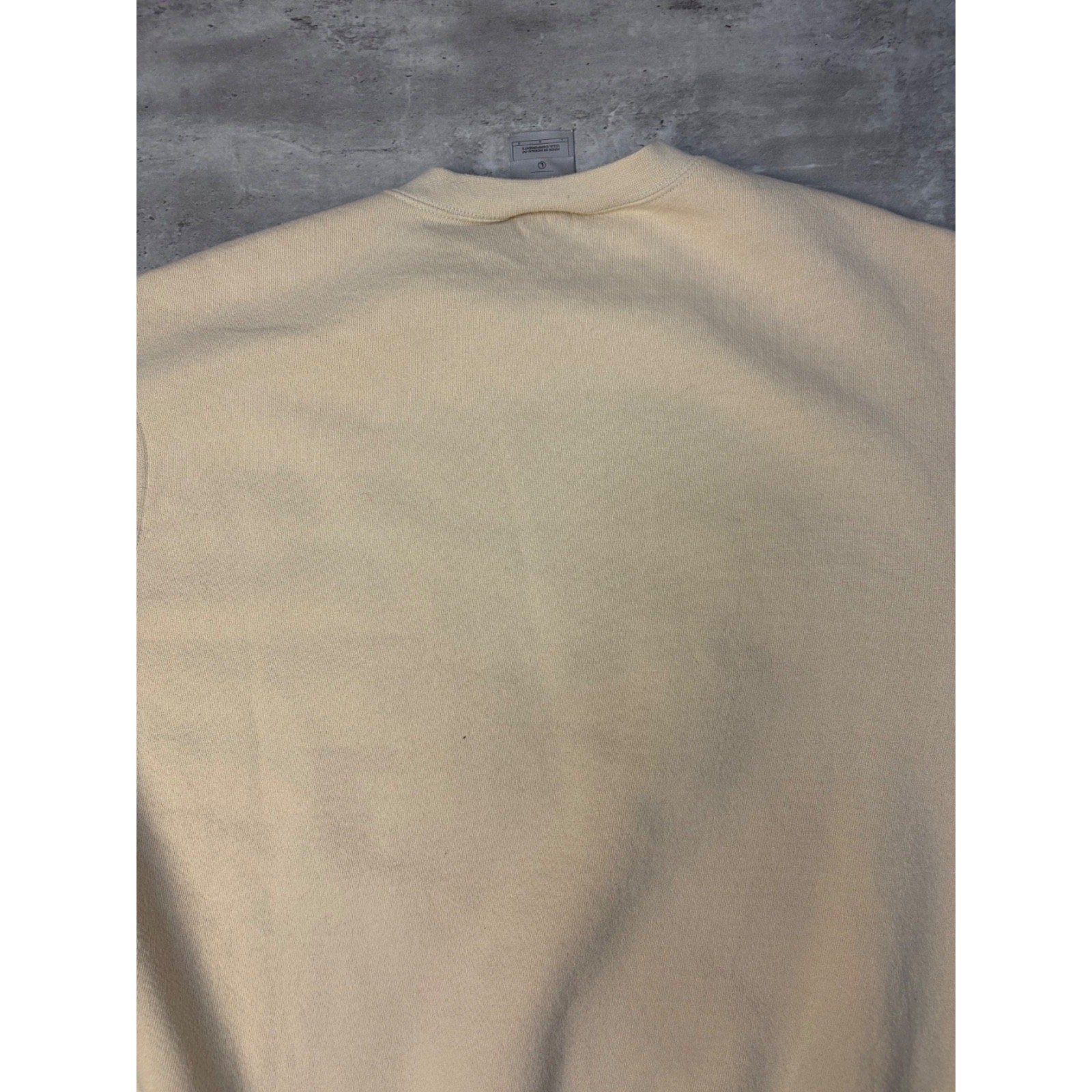 Vintage 2000s Nike Embroidered Mini Swoosh Cream Crewneck Sweatshirt Size Large