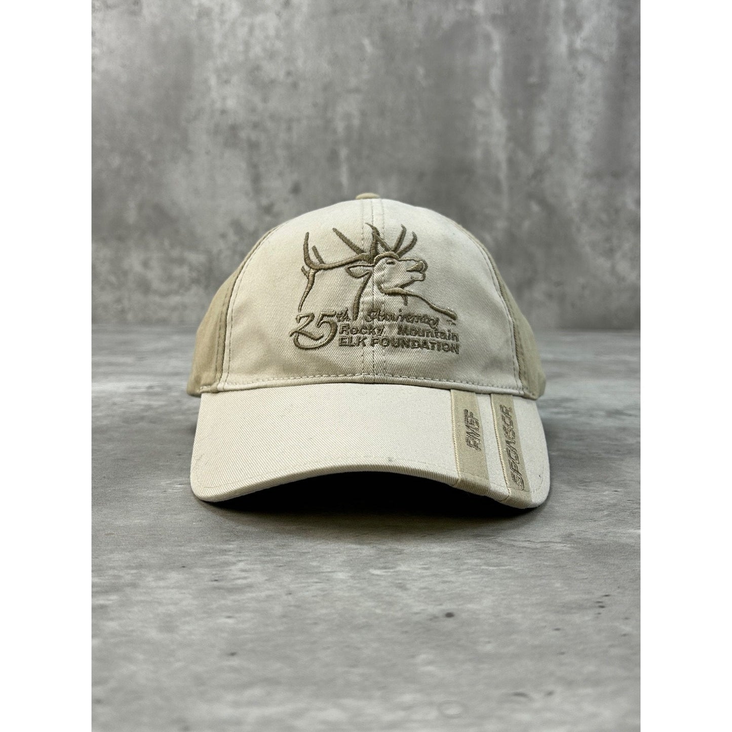 Vintage Rocky Mountain Elk Foundation Embroidered Spellout Strapback Hat OSFA
