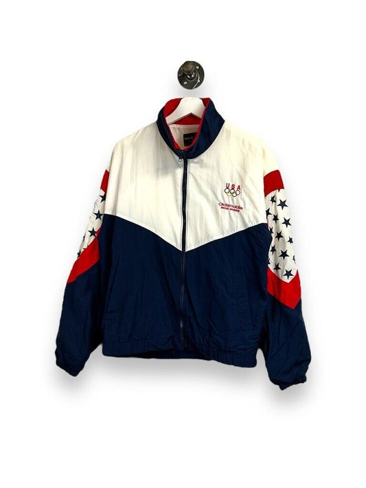 Vintage 90s Team USA Olympics Embroidered Logo Full Zip Jacket Size Small