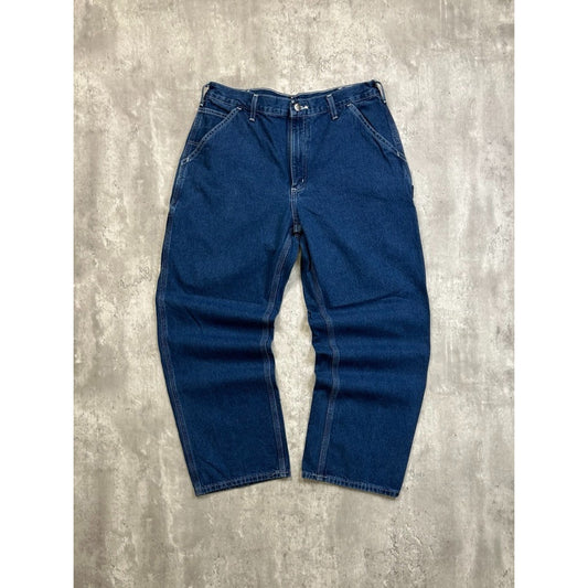 Vintage Carhartt Dark Wash Denim Workwear Carpenter Pants Size 34