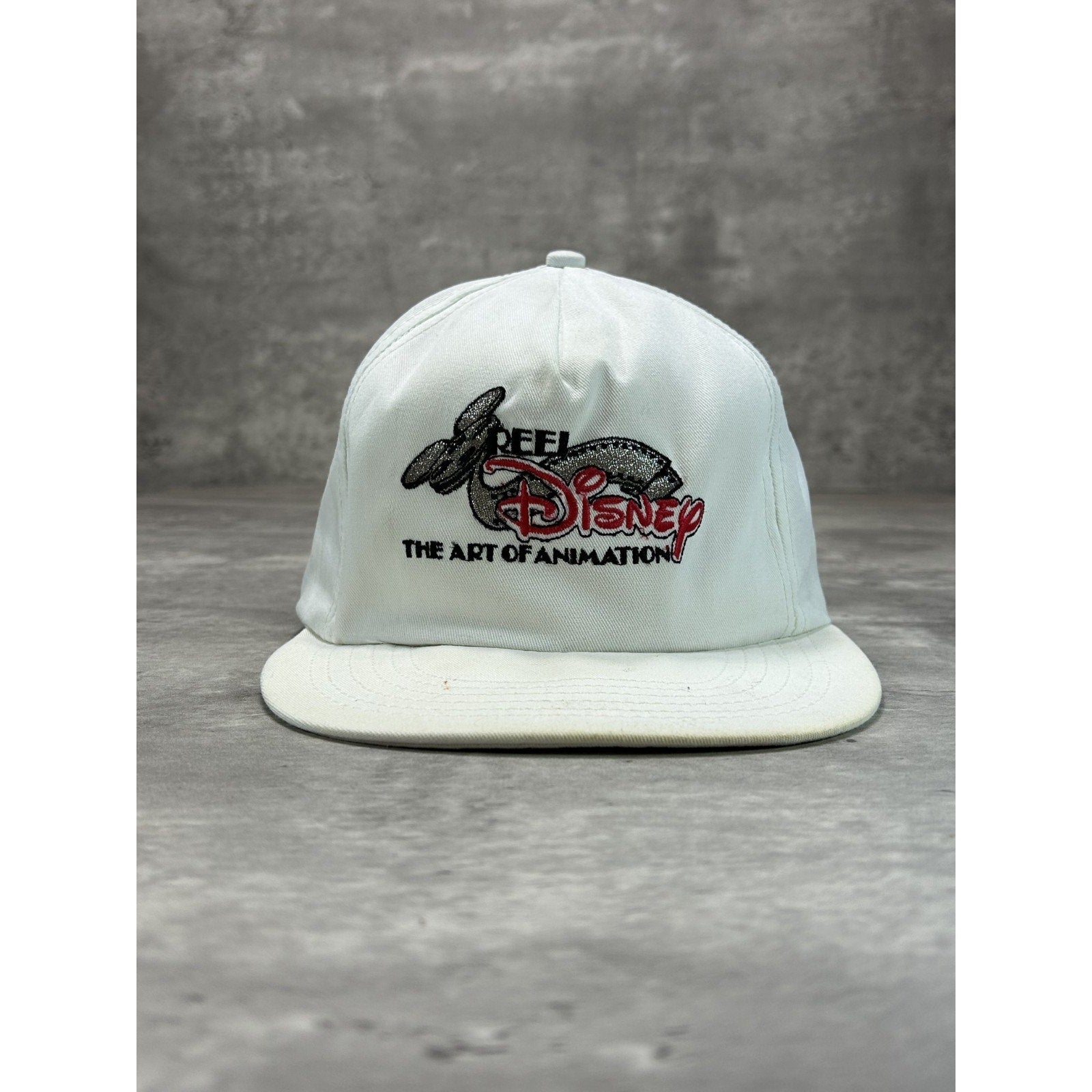 Vintage 90s Disney Reel Art Of Animation Embroidered Spellout Strapback Hat OSFA