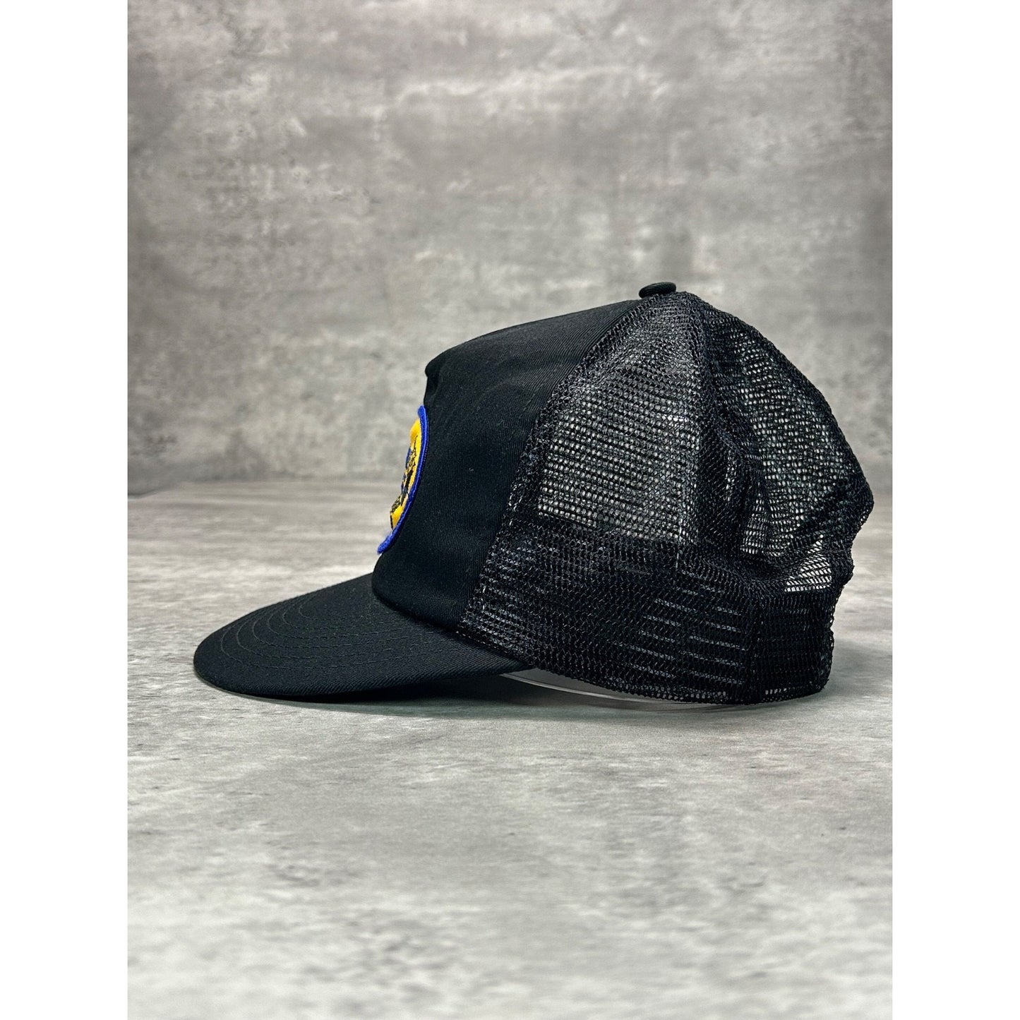 Vintage 80s No More Gun Laws Embroidered Patch Trucker Snapback Hat OSFA