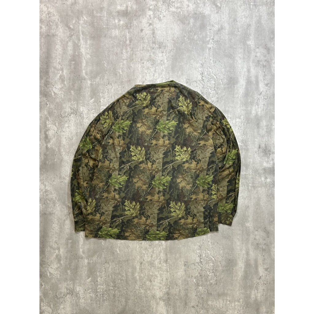 Vintage Nunavut Hunter Tree Camo Hunting Long Sleeve T-Shirt Size Large