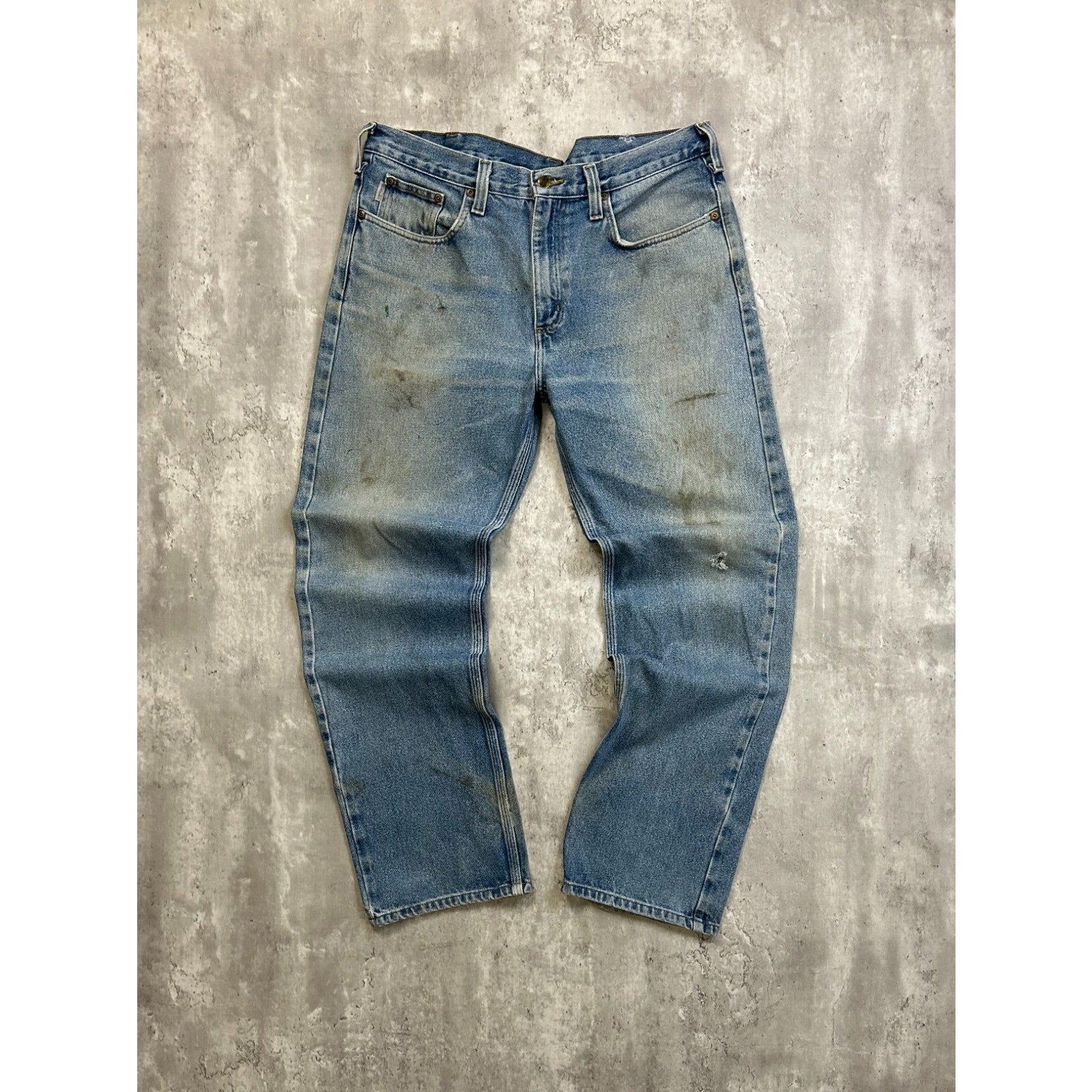 Vintage Carhartt Light Wash Denim Workwear Pants Size 37