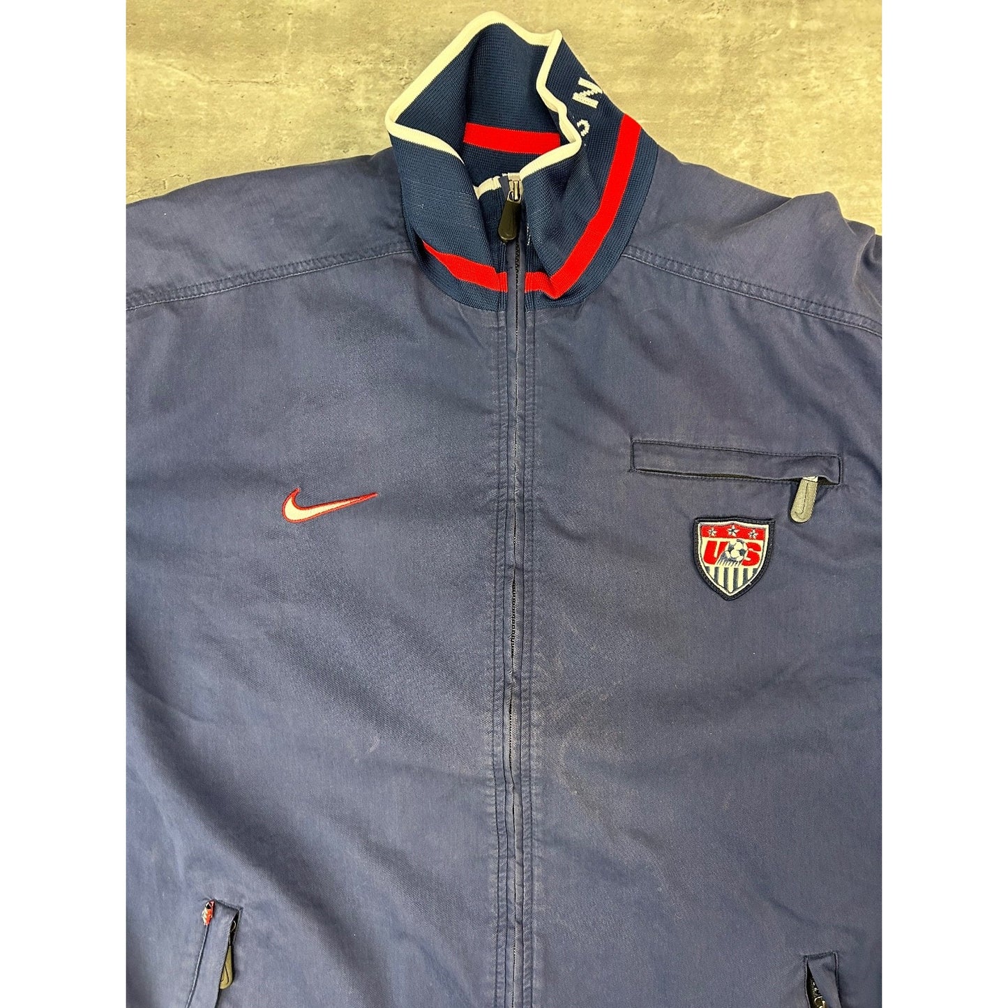 Vintage Team USA Olympics Soccer Full Zip Nylon Nike Jacket Size Large