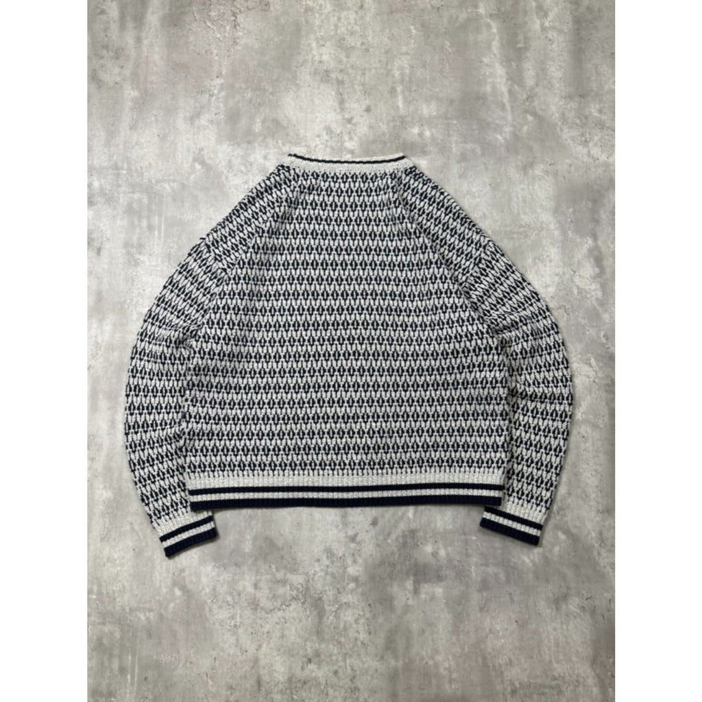 VTG 90s Club Room Abstract Diamond Print Pattern Pullover Knit Sweater Size XL