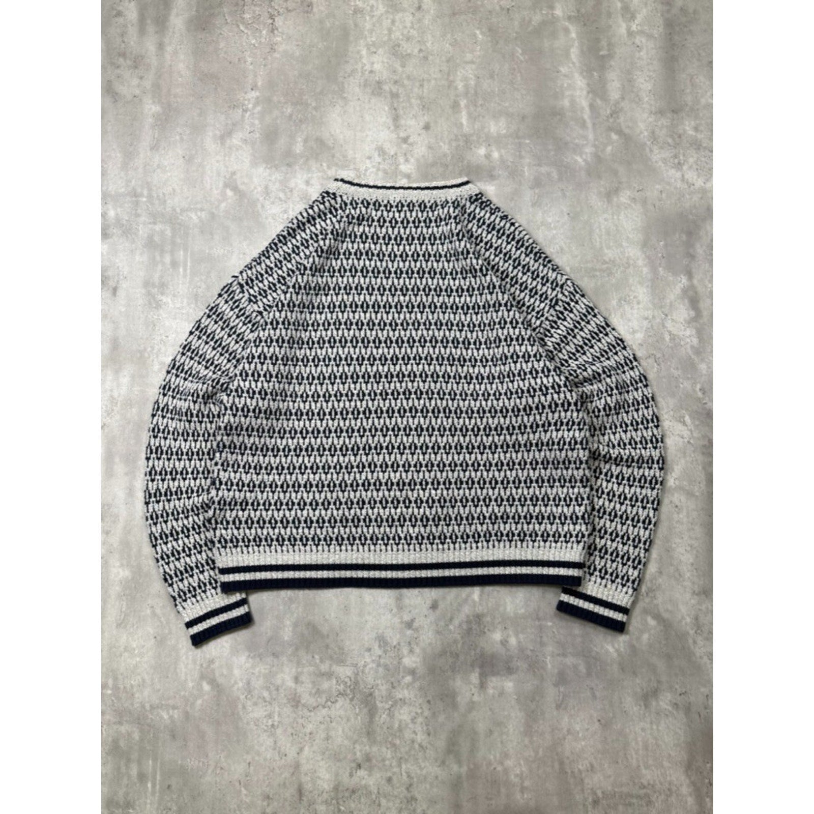VTG 90s Club Room Abstract Diamond Print Pattern Pullover Knit Sweater Size XL