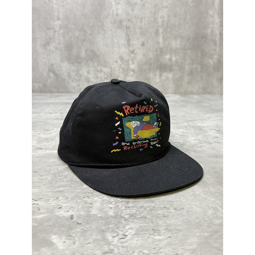 Vintage Retired And Entering My Reclining Years Graphic Snapback Hat OSFA