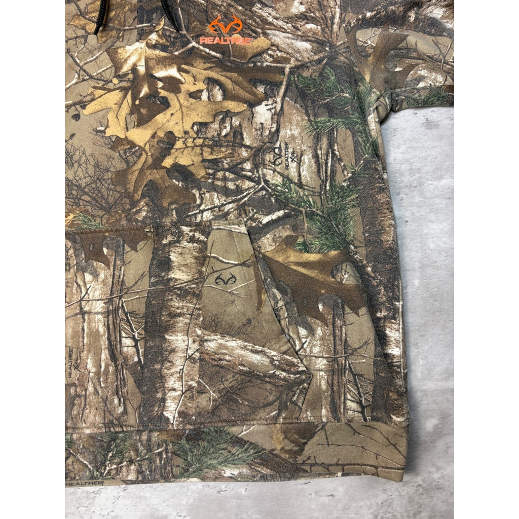 Vintage Realtree Xtra Tree Camo Hooded Hunting Sweatshirt Size Large
