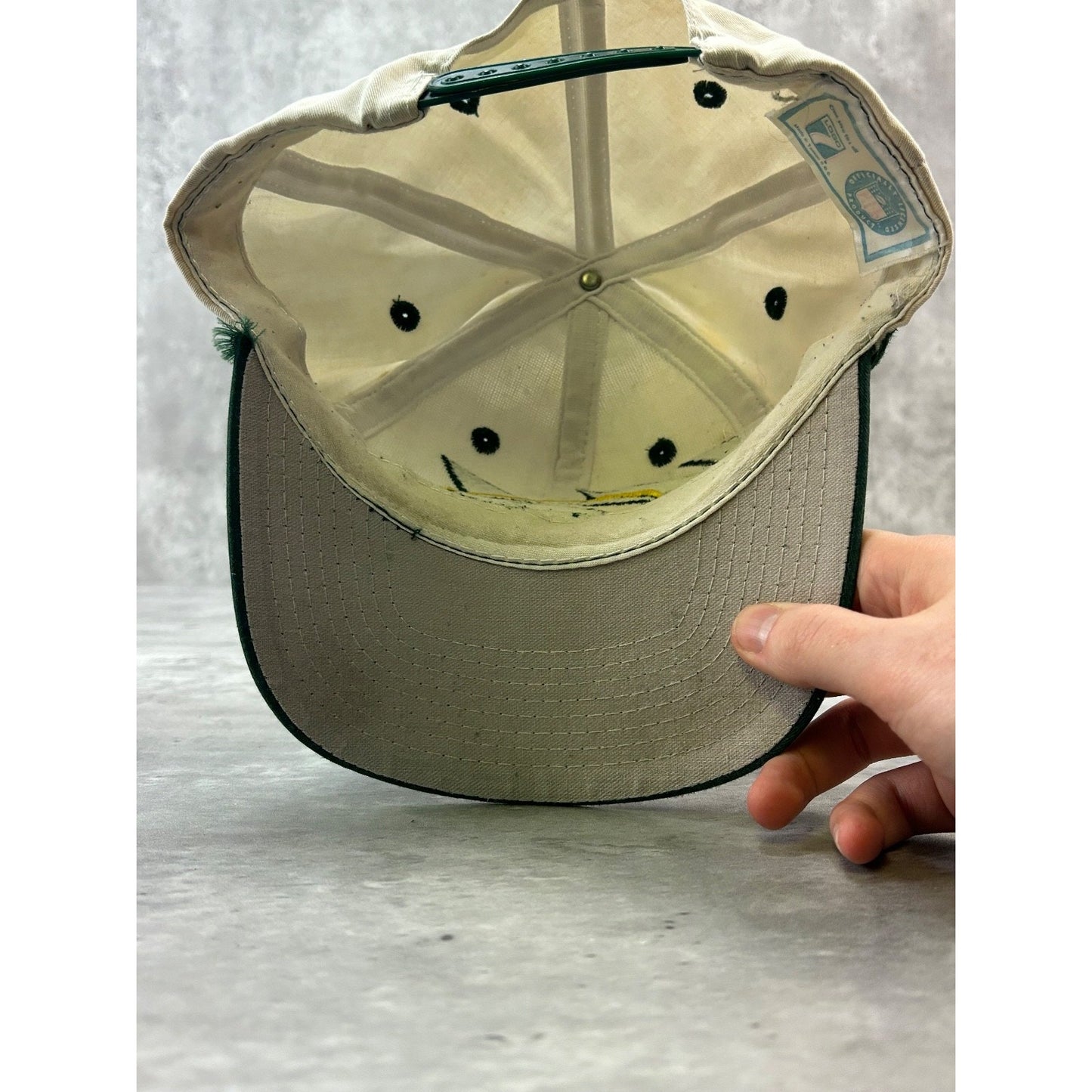 Vintage Green Bay Packers NFL Embroidered Logo Sharktooth Snapback Hat OSFA