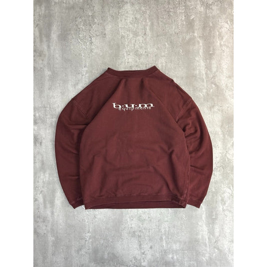 Vintage 90s BUM Equipment Embroidered Spellout Crewneck Sweatshirt Size Large