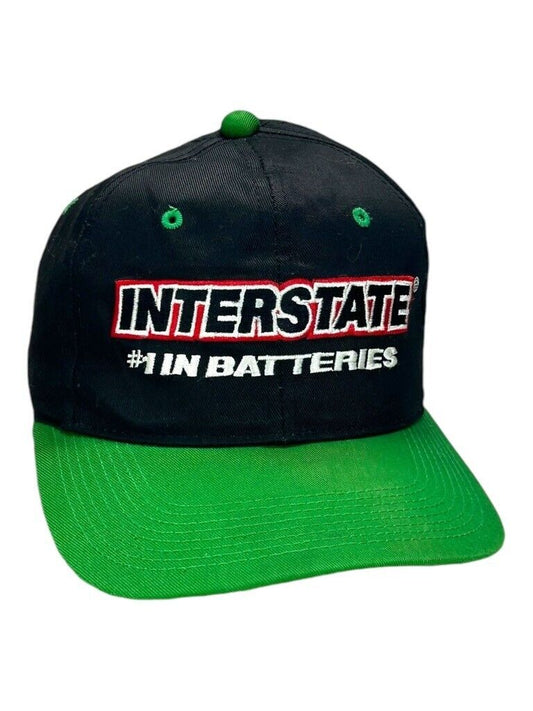 Vintage 90s Interstate Batteries Embroidered Spellout Snapback Hat OSFA