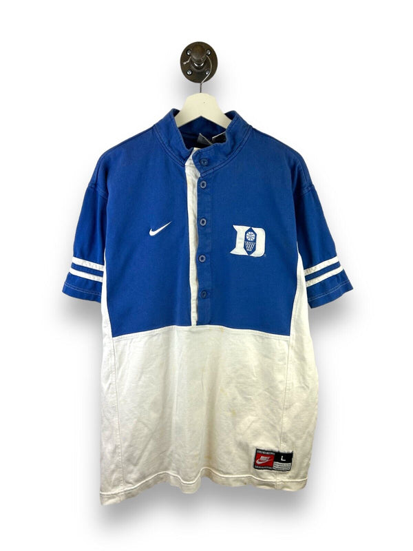 Vintage 90s Nike Team Duke Blue Devils NCAA Basketball Warm Up Jersey Sz Large