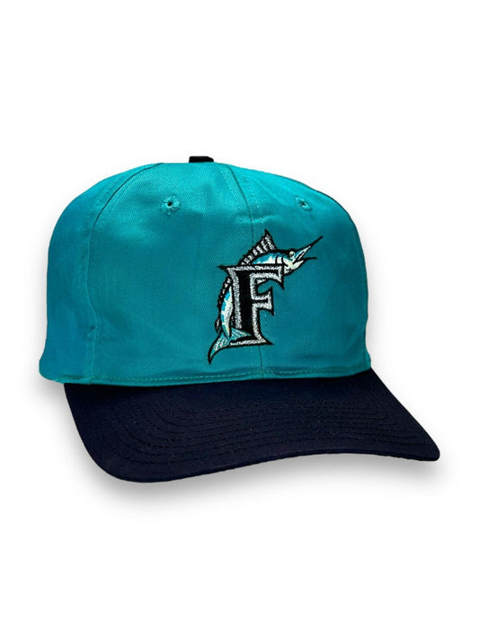 Vintage 90s Florida Marlins MLB Embroidered Logo Snapback Hat OSFA