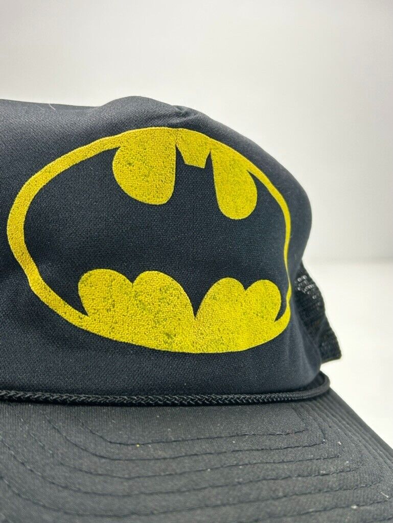 Vintage Batman Graphic Logo Movie Promo Trucker Snapback Hat OSFA